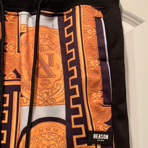 Reason Black & Gold Joggers Track Pants - Picture 5 of 12